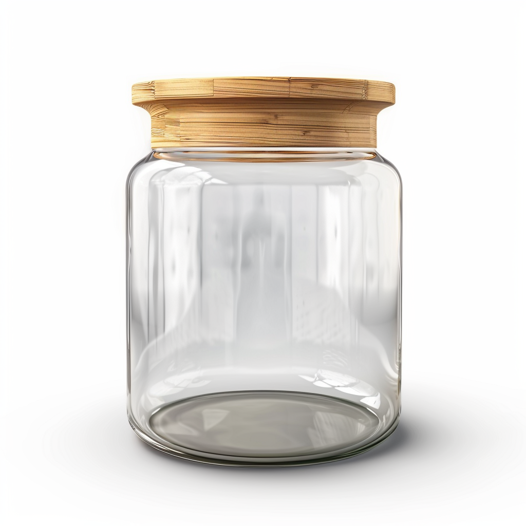 Herour  Borosilicate Glass Food Storage Jar with Airtight Bamboo Lid - Eco-Friendly Kitchen Pantry Container