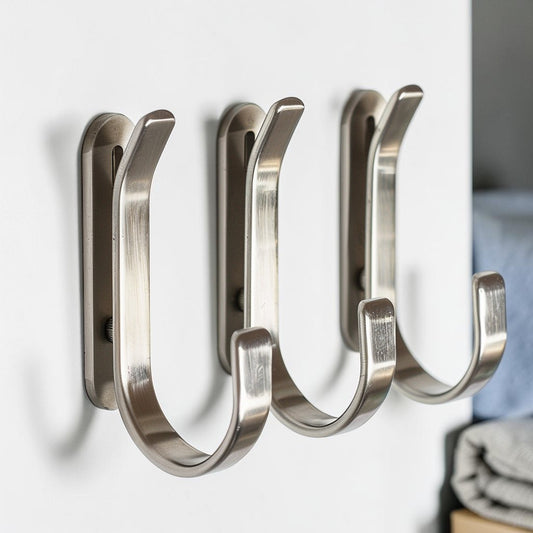 Herour Heavy Duty Self-Adhesive Wall Hooks - Waterproof Stainless Steel J-Hooks for Kitchen & Bathroom